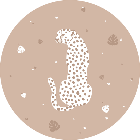 Stoere behangcirkel met panter voor de kinderkamer