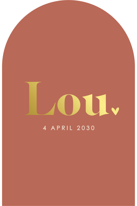 Minimalistisch geboortekaartje boogvorm