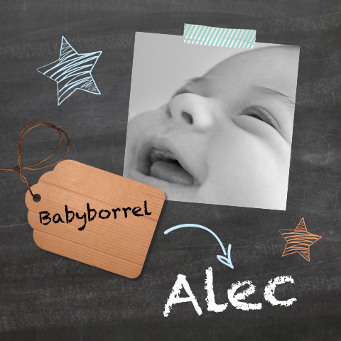 Babyborrel uitnodiging voor een jongen met eigen foto