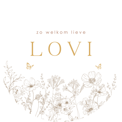 Klassieke raamsticker met lijntekeningen van bloemen