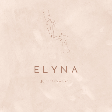 Geboortekaart dochter lijntekening girafjes