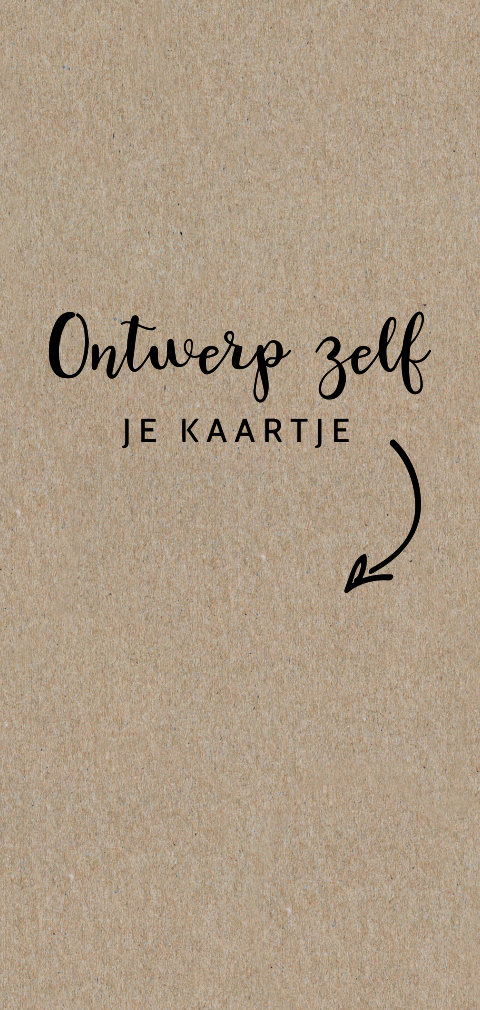 Langwerpig staand echt kraft-geboortekaartje