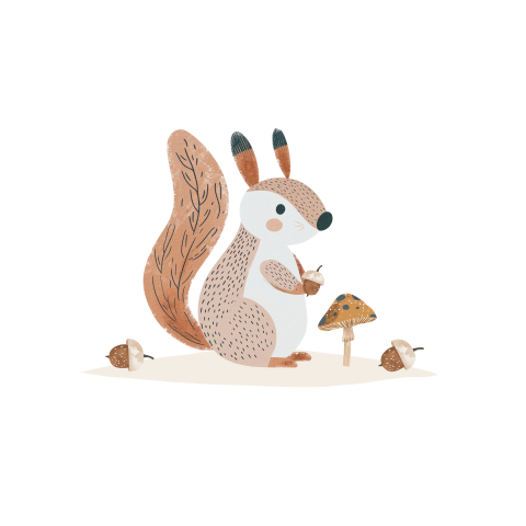 Sluitsticker wit met eekhoorn