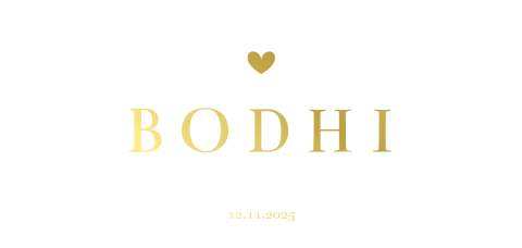 Goudfolie l hippe panorama-geboortekaart met lief hartje