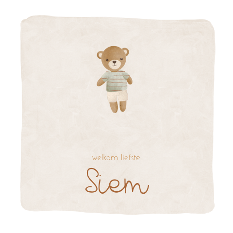 Raamsticker beige met knuffel beer