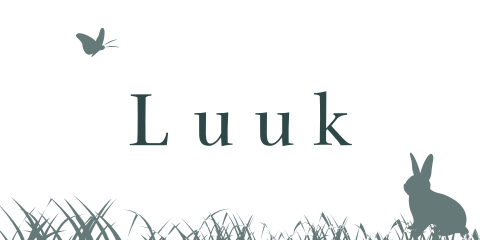 Doopsuiker labeltje met groene silhouet van konijntje in gras