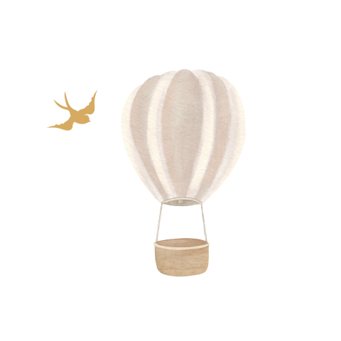 Sluitsticker met vogeltje en luchtballon