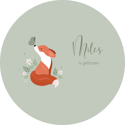 Raamsticker met vosje en vlinder