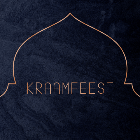 Kaamfeest uitnodiging blauwe velvet-look met hoogglans