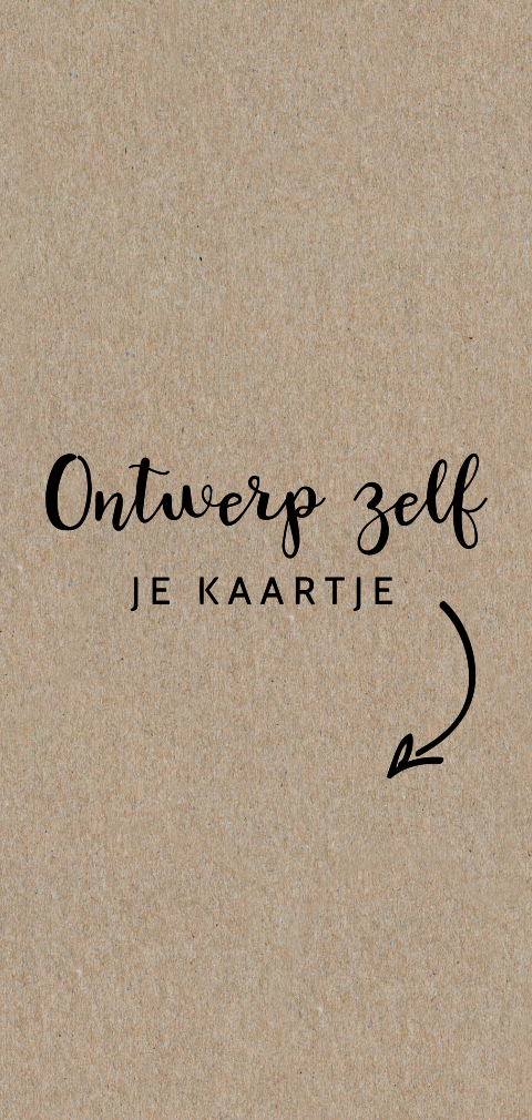 Langwerpig staand echt kraft-geboortekaartje