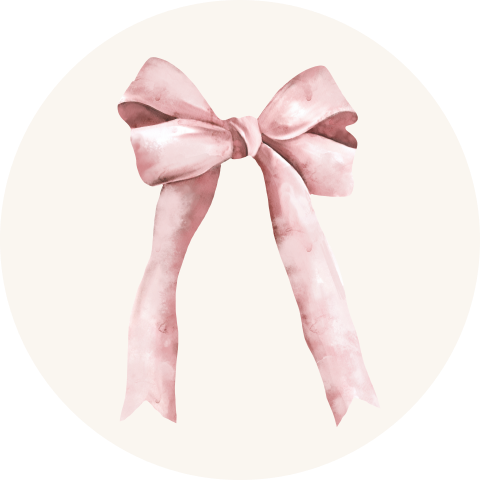 Sluitsticker met lief roze strikje