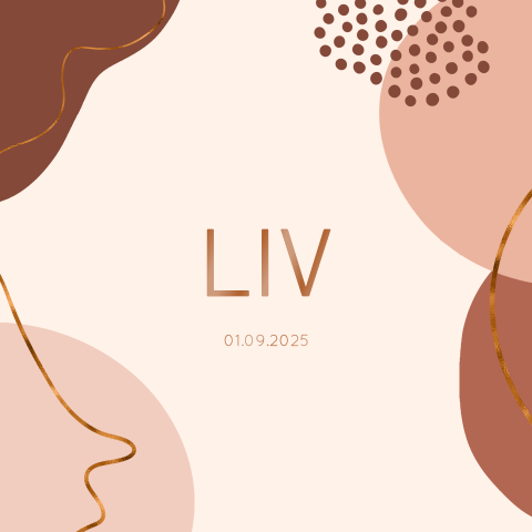 Abstract geboortekaartje meisje warme kleuren hoogglans