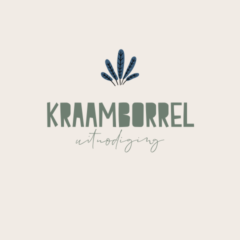 Kraamborrel uitnodiging botanisch met takje