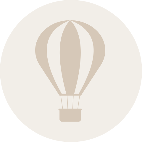 Sluitsticker beige met luchtballon