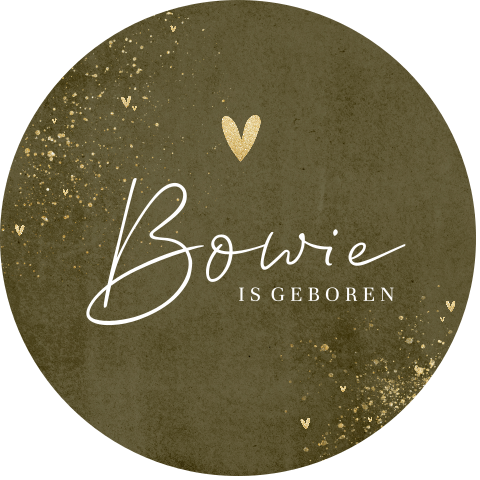 Raamsticker rond met groene achtergrond en verfspetters