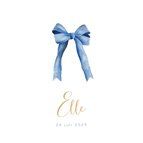 Unieke raamsticker met blauwe watercolour strik