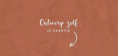 Geboortekaartje zelf maken velvet-look in trendkleur roest