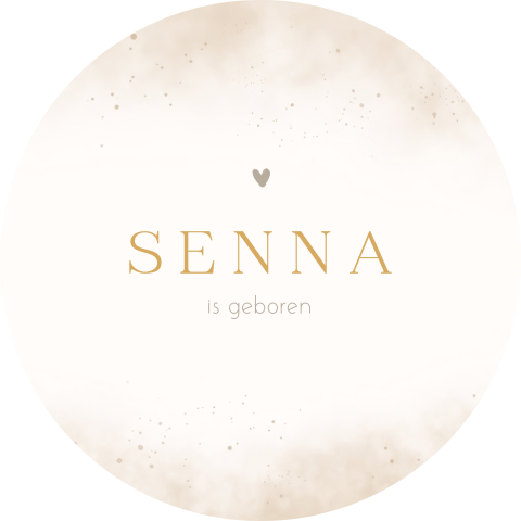 Tuinbord met beige hartje en watercolour