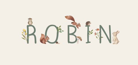 Geboortekaartje herfst met naam en bosdieren