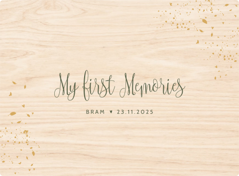 Memorybox met leuke typografie en goudspetters