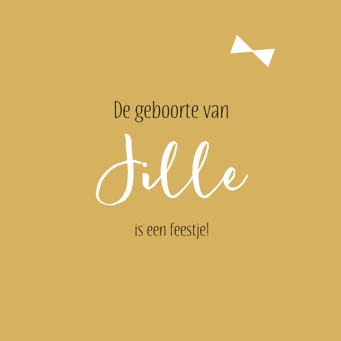 Geel kraamborrelkaartje met strikje