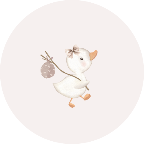 Sluitsticker roze met eendje