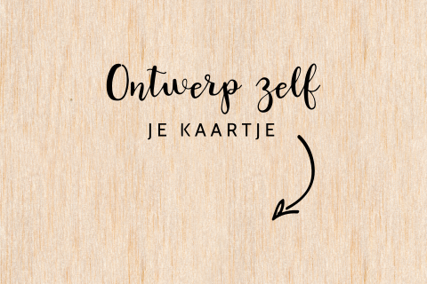 Echt houten blanco liggend kaartje enkel