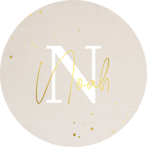 Sluitsticker in softpastel met initiaal