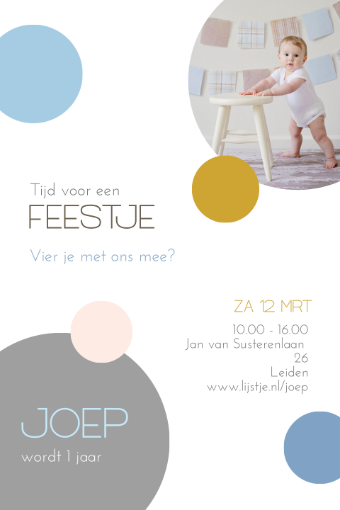 Moderne verjaardagskaart met foto