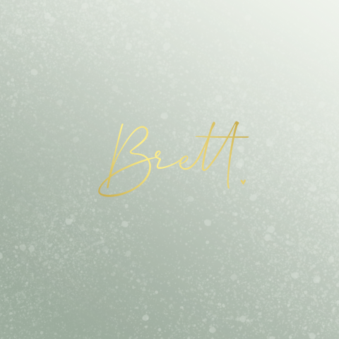 Groen geboortekaartje met spetters en goudfolie voor een jongen