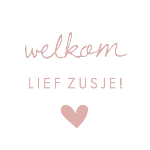 Bewerkbare sluitsticker met eigen tekst en roze hartje