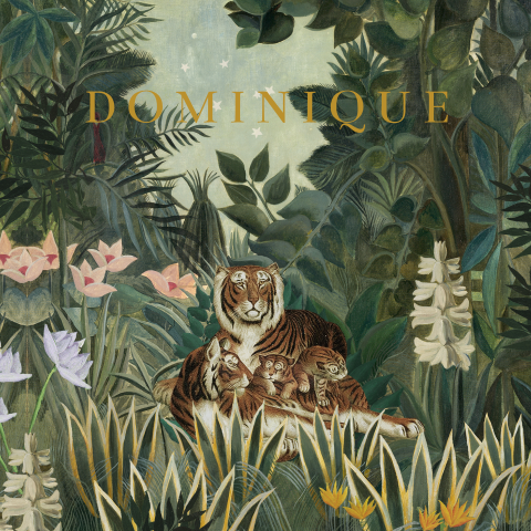 Trendy jungle dieren geboortekaartje met een tijger familie