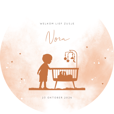 Sfeervolle raamsticker met watercolour, silhouetjes en hartjes