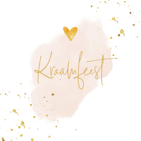 Lief kraamfeestkaartje met goudlook