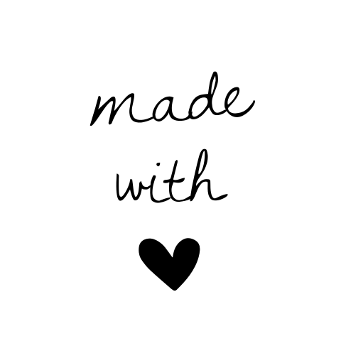 Sluitsticker tekst 'made with love'