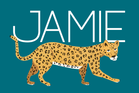 Jungle geboortekaartje voor jongen met illustratie van luipaard