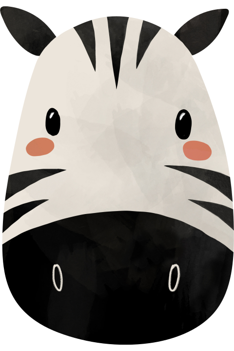 Uniek babykaartje in de vorm van een zebra hoofd