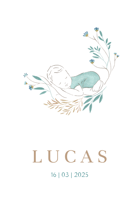 Staand tuinbord jongen met baby met bloemen