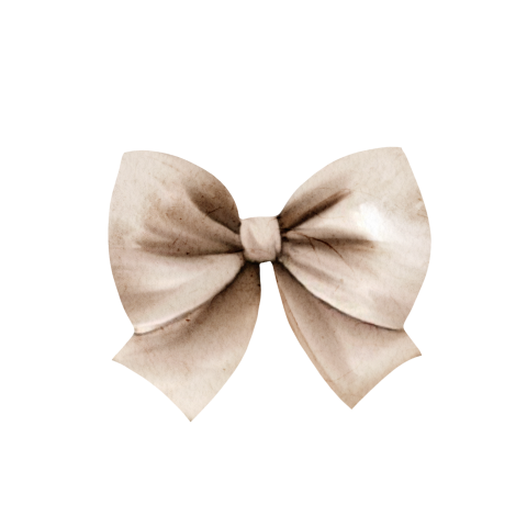 Sluitsticker wit met bruine strik