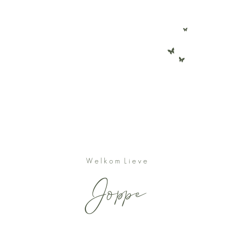 Groen watercolour geboortekaartje met silhouet van jongen op beer