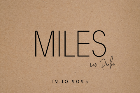 Minimalistisch kraft-look geboortekaartje voor een jongen