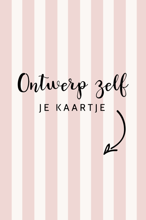 Roze gestreept geboortekaartje