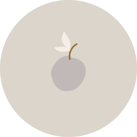 Zandkleurige sluitsticker met illustratie appeltje