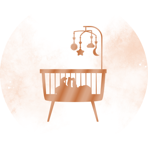 Sfeervolle sluitsticker met hoogglans silhouet en watercolour