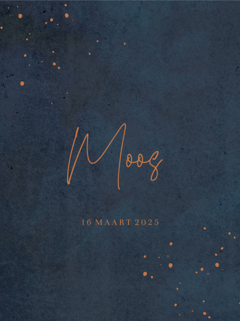 Poster met blauwe velvet-look en verfspetters