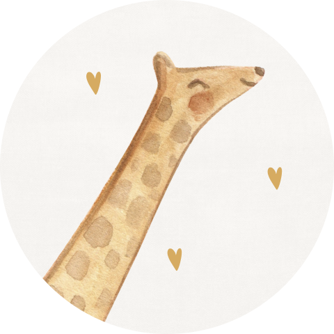 Sluitsticker met illustratie giraffe en hartjes