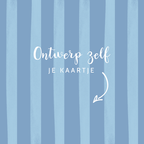 Blauw geboortekaartje zelf maken met watercolour strepen