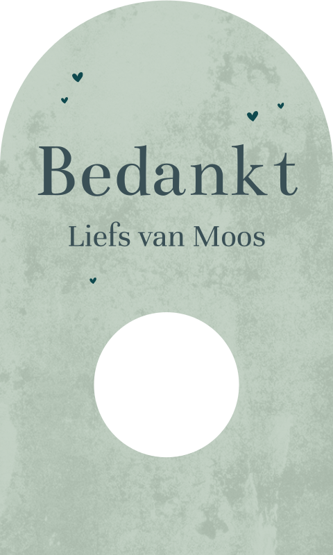 Boogkaartje met groene velvet-look en hartjes
