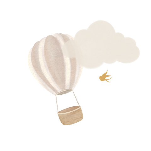 Sluitsticker met luchtballon en wolkje