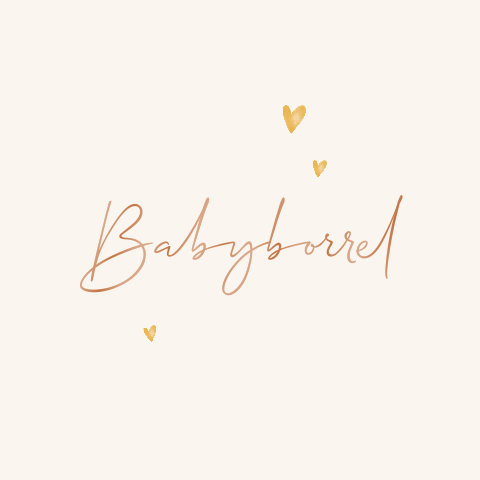 Vrolijke kraamborrel uitnodiging met hartjes